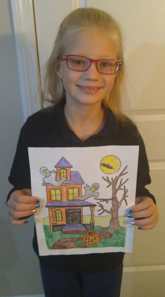 Kaitlyn Christiansen, of Attleboro, Massachusetts, came in second for children 9-12 years old category of the Friends of the Belgrade Public Library's annual coloring contest.