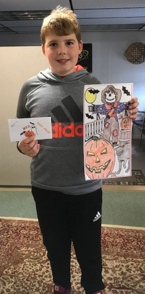 Anthony DiGiovanni, of Chelmsford, Massachusetts, placed first for children 9-12 years old category of the Friends of the Belgrade Public Library's annual coloring contest.