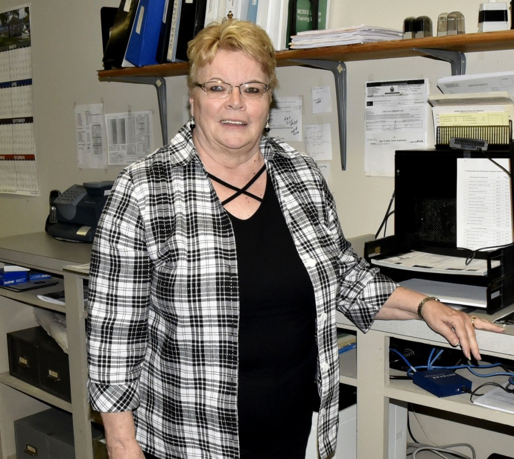 Clinton Town Manager Earla Haggerty, shown Wednesday at the Town Office, is urging Clinton voters to approve on Election Day the use of $200,000 in undesignated funds to pay for what she describes as a long overdue revaluation of properties in the town.