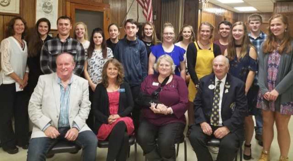 Seated from are District Governor Neil Iverson, Whitefield Lions Club President Kim Haskell, ast District Governor and Leo Advisor Paula Beach and past International Director Rod Wright. Standing from left are Leo Advisor Roxanne Malley, Isabella Parlin, Colby Johnson, Sarah Jarosz, Marina Lavadinho, Julia Basham, Tyler Ormonda, Madyx Kennedy, Dominique Andrews, Hanna Spitzer, Acadia Senkbeil, Jacob Sutter, Sierra LaCroix, Mitchell Gamage and Liz Sugg, Leo Club president. Leo inductees not pictured include Jane Blanchard, Logan Tenney, Brayden Hinds and Danielle Shorey.
