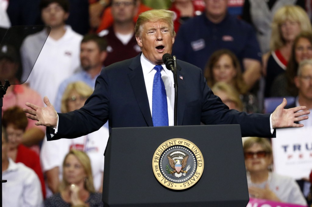 President Trump, speaking at a campaign rally Tuesday night in Southaven, Miss., attacked the account of sexual assault that Christine Blasey Ford gave to the Senate Judiciary Committee last week.