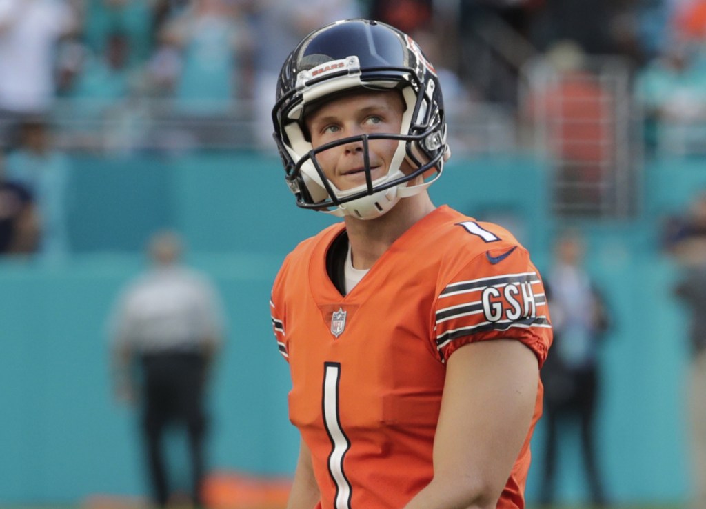 Cody Parkey of the Chicago Bears missed an overtime field goal Sunday – just one of the problems in a loss at Miami. The Bears meet the Patriots next.