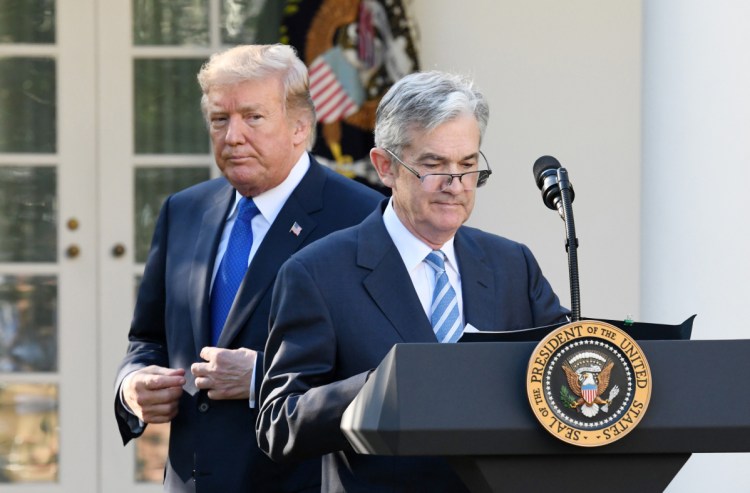 Since July, President Trump has publicly slammed the Fed and Chair Jerome Powell, above, for interest-rate hikes, saying last month he was "not happy."