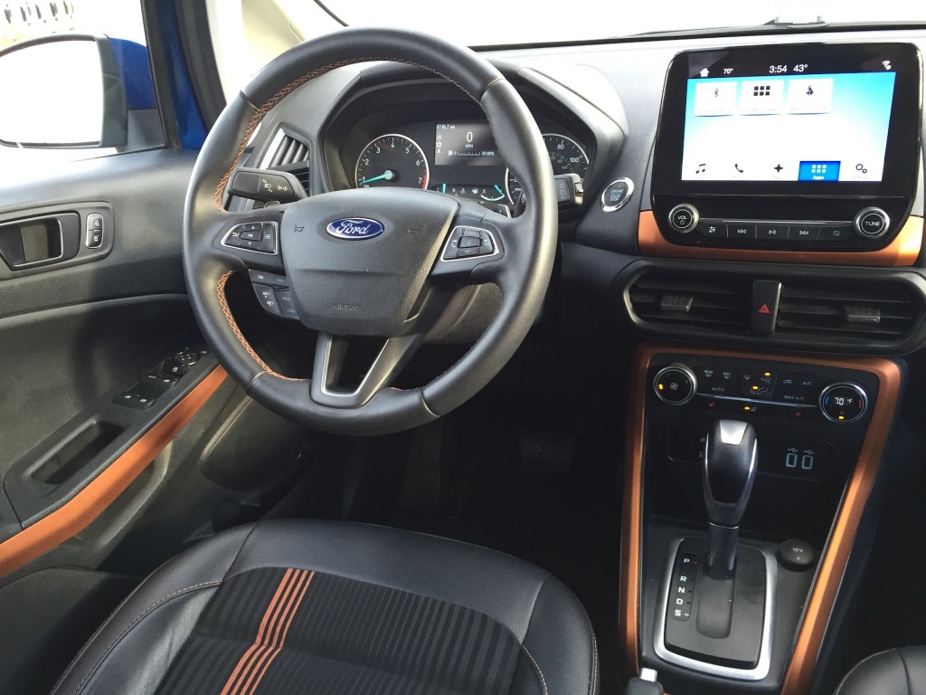 An 8-inch touchscreen, larger than most, offers Ford’s Sync 3 functionality with clear graphics for navigation and entertainment. (Photo by Tim Plouff)