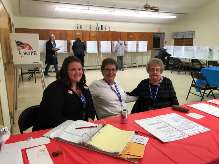 Clinton election clerks Jessica Harriman, Debbie Bickford and Joyce Lee had a busy day on Tuesday, which was Election Day.