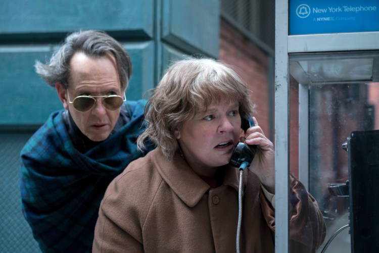 Richard E. Grant as Jack Hock and Melissa McCarthy as Lee Israel in the film "Can You Ever Forgive Me?"