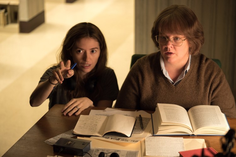 Director Marielle Heller and Melissa McCarthy on the set of "Can You Ever Forgive Me?"