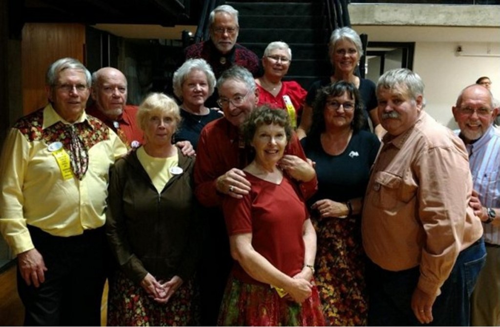 A group from Maine attended the Tumbling Leaves Square Dance Festival Oct. 19-21 in Bennington, Vermont. Front from left are Fred and Nanci Temple, of Richmond; Bruce and Margaret Carter, of Ellsworth; Kathleen and Larry Hillman, of Fairfield; and Milton Sinclair, of New Sharon. Back, from left, are Bob Brown and Cindy Fairfield, of Newport, Dave and Ellie Mulcahey, of Monmouth, and Charlotte Sinclair, of New Sharon.