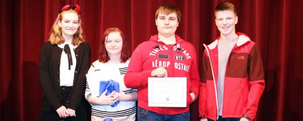 Messalonskee High School October Students of the Month from left are Grace Carlson, Mikayla Dalbeck, Joe Fougere and Luke Buck.