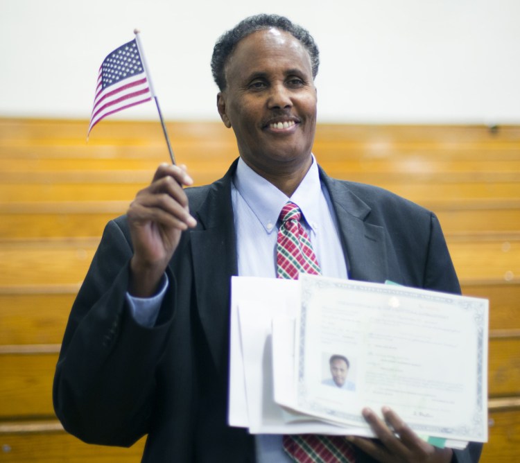 Mohammed Mahmoud Hassan, 64, fled Somalia and came here as a refugee in 2013. He works as a Catholic Charities interpreter.