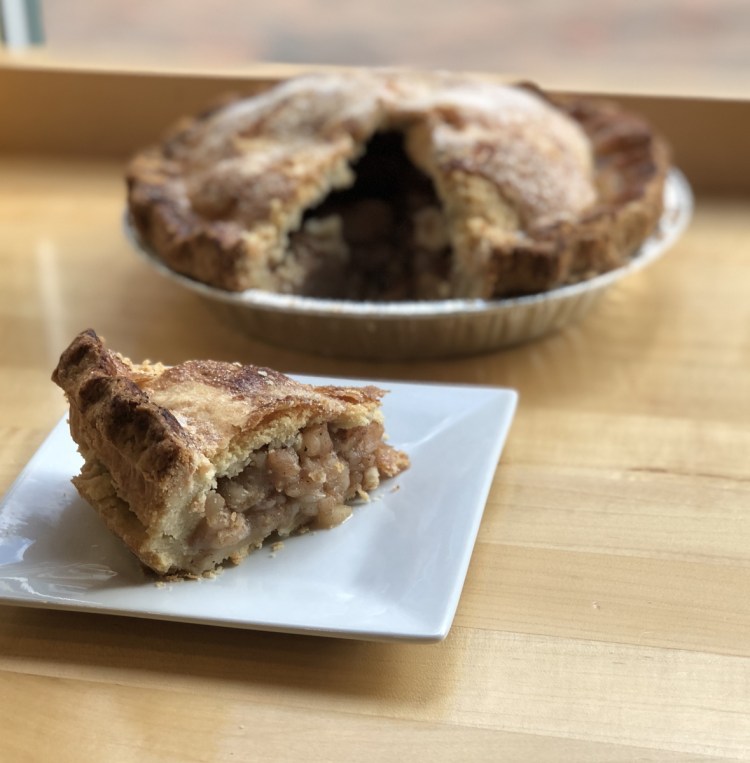 Baristas + Bites in Portland is making desserts including a 9-inch vegan apple pie made with local apples.