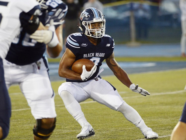 Running back Ramon Jefferson leads UMaine with 515 rushing yards and five touchdowns, averaging 5.9 yards per carry. He and the Black Bears travel to Richmond to play the Spiders on Saturday.