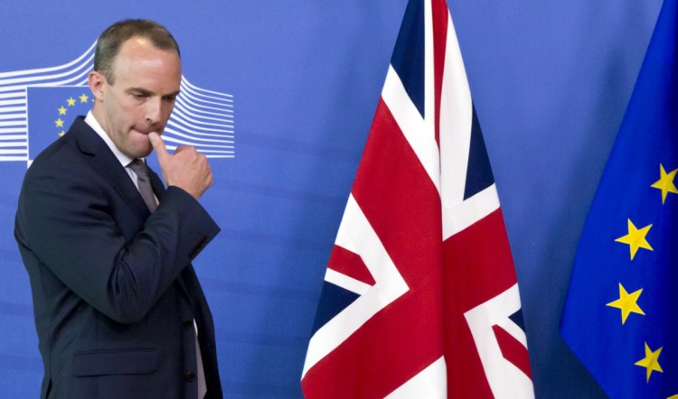 Britain's Secretary of State for Exiting the European Union Dominic Raab at EU headquarters in Brussels in late August.