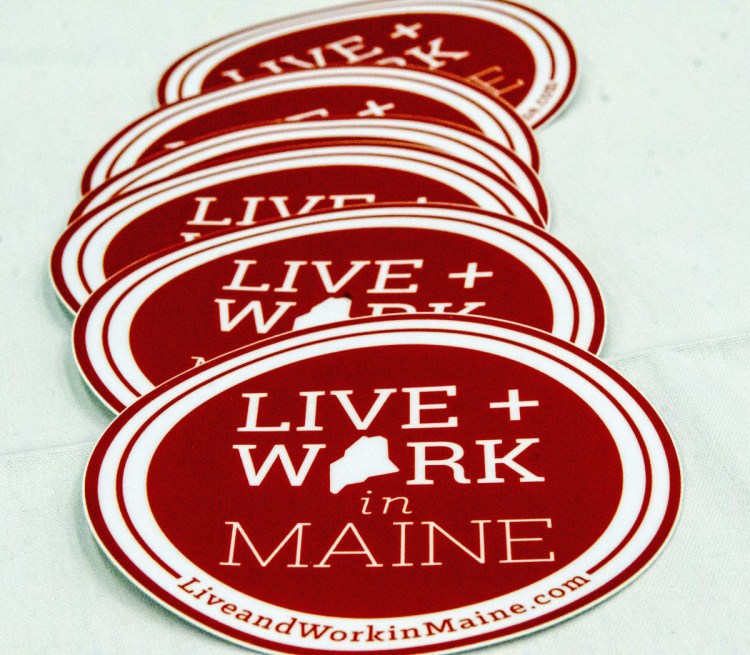 Live and Work in Maine, a workforce attraction program, will offer free T-shirts and other schwag at local taverns, breweries and restaurants starting Wednesday night.