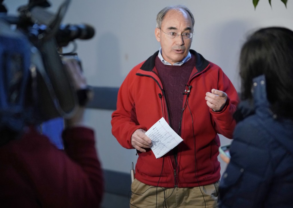 "It's time that we have real ballots counted by real people ... instead of this black box that computes who wins and who loses," Rep. Bruce Poliquin says.