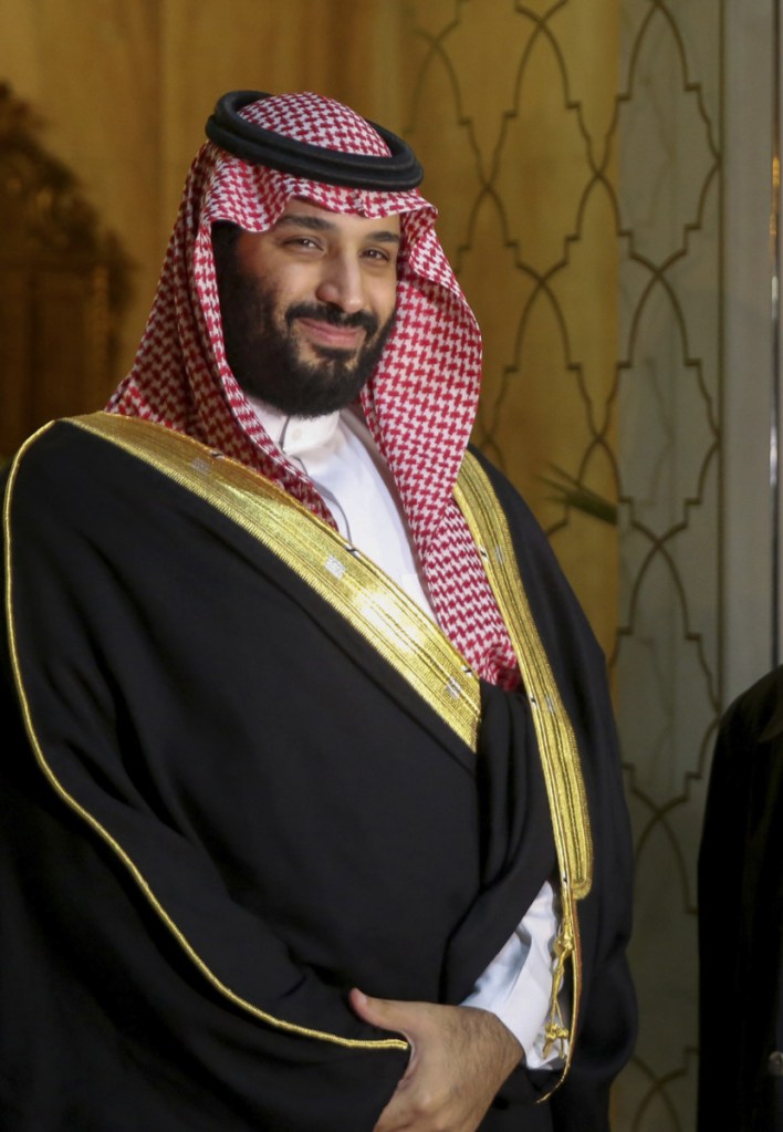 Saudi Crown Prince Mohammed bin Salman arrives Tuesday at the presidential palace in Carthage near Tunis, the capital of Tunisia.