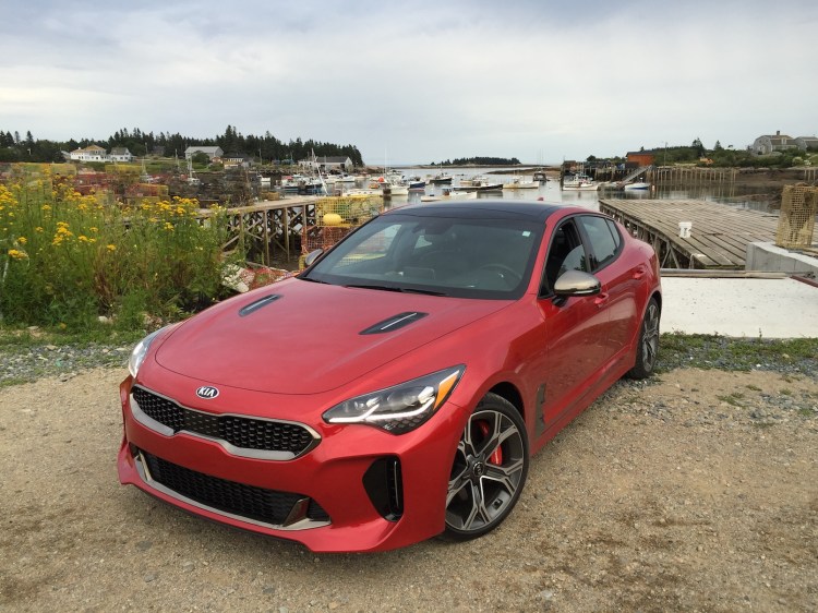 The Kia Stinger GT: "There is a strong hint of the Genesis luxury brand evident in the chassis and overall styling." (Photo by Tim Plouff)