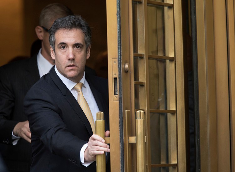 Michael Cohen leaves court, in New York in August.