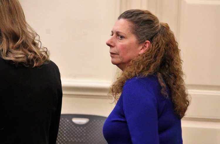 Carol Sharrow pleaded not guilty and not criminally responsible Friday in York County Superior Court to 15 charges in connection with the hit-and-run death of a man at a Sanford ball field in June.