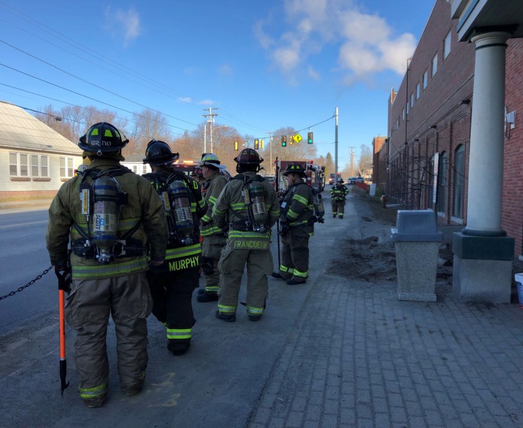 Firefighters from Waterville, Fairfield and Winslow responded to reports of a fire Wednesday at the Huhtamaki paper product factory.