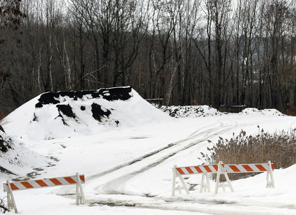 The access road to a residence behind the Augusta Public Works, as seen Nov. 28, had been blocked by barricades, but they were moved aside.