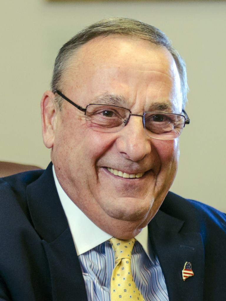Gov. Paul LePage speaks during an interview with the Morning Sentinel on Tuesday in the Cabinet Room of the Maine State House in Augusta.