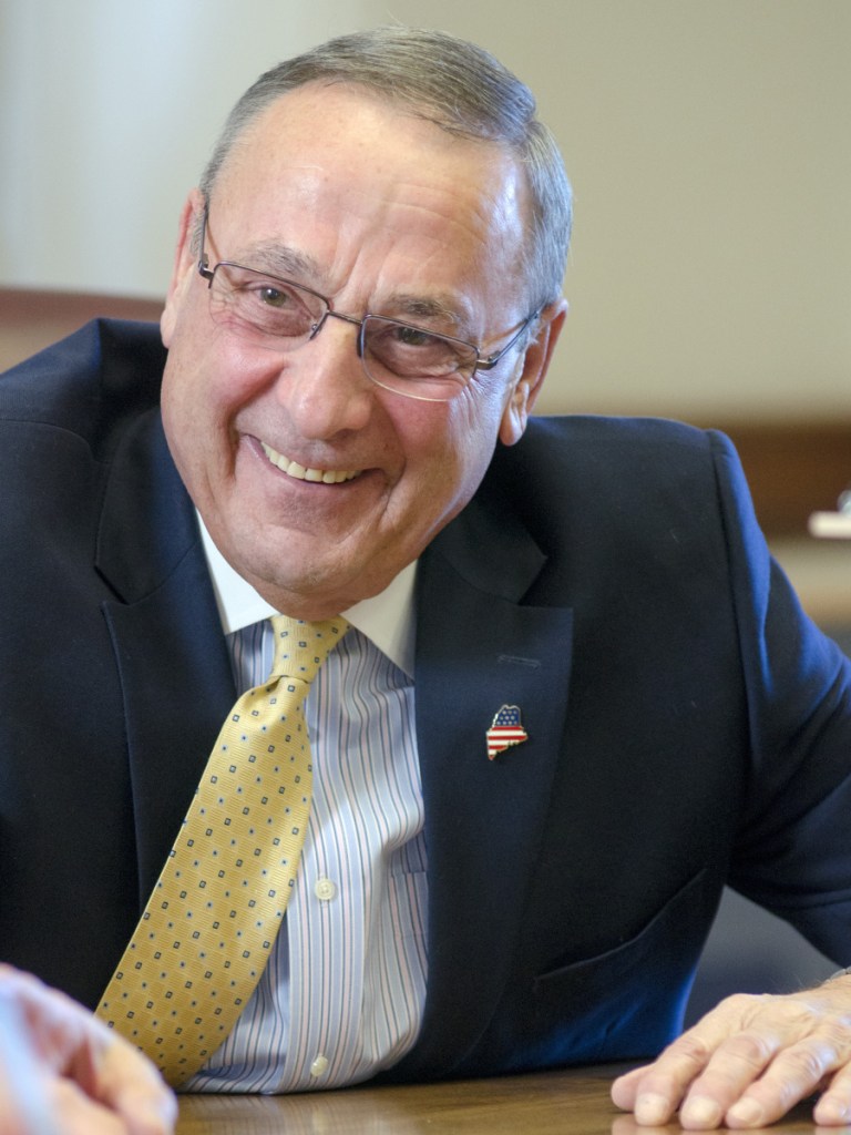 Gov. Paul LePage speaks during an interview with the Morning Sentinel on Dec. 29, 2018 in the Cabinet Room of the Maine State House in Augusta.