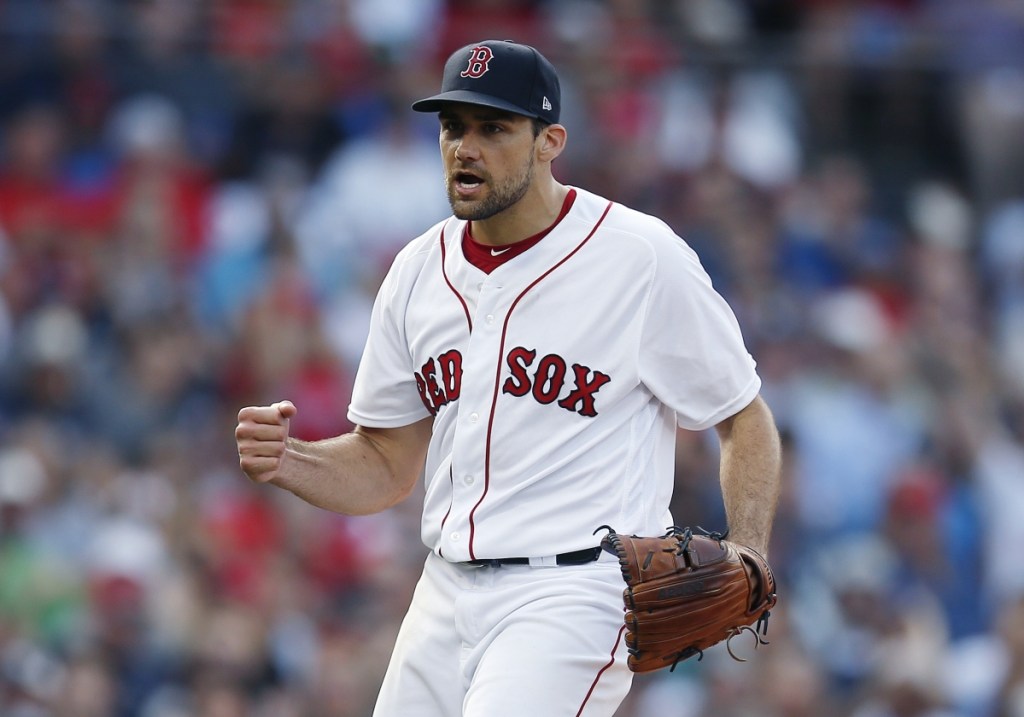 Nathan Eovaldi went 3-3 with a 3.33 ERA during the regular season after being acquired by the Boston Red Sox. In the playoffs, he allowed four earned runs in 22   innings. (AP Photo/Michael Dwyer)