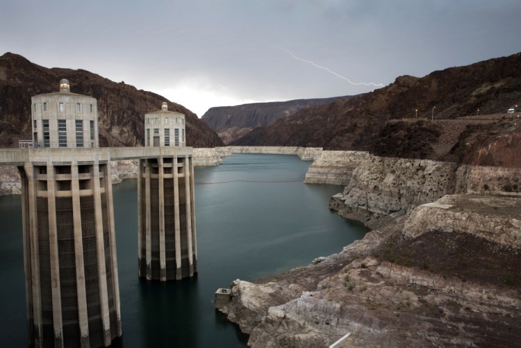 The Hoover Dam at the Lake Mead National Recreation Area on the border between Nevada and Arizona is part of the vast and overtaxed Colorado River system.