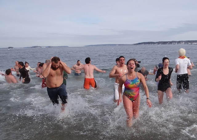 Wish you were one of these people who celebrated New Year's Eve last year by running into the ocean? Now you can be! The Natural Resources Council of Maine will hold its annual Polar Bear Dip and Dash on Monday. Tip: Bring a towel.