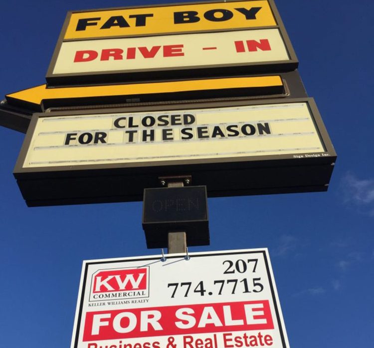 Fat Boy Drive-In, the  popular Brunswick burger joint, will open for the season in late March, still on the market.
