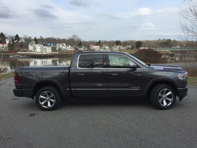 The Ram Limited ($56,197 to start, $68,390 as shown). Photo by Tim Plouff, at the Penobscot River in Bucksport. 