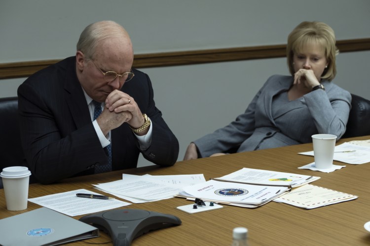 Christian Bale as Dick Cheney and Amy Adams as Lynne Cheney in a scene from "Vice."