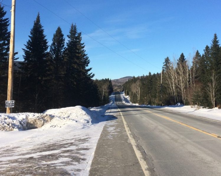 A Central Maine Power Co. line runs across U.S. Route 201 in Jackman. Residents filed a complaint against the utility with the state's Public Utilities Commission in December over increasingly longer and more frequent power outages across town.