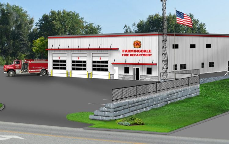 A rendering of proposed new Farmingdale Fire Station.