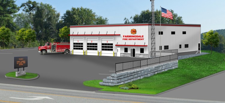 A rendering of the proposed new Farmingdale fire station.