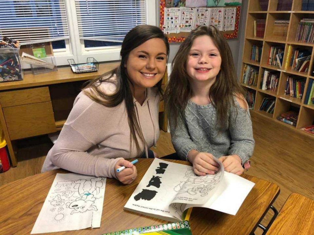 Husson University student and Big Sister Mikhaila Necevski, left, and her Little Sister Savannah Dube enjoy coloring, making clay sculptures and playing jump rope as part of their new match through Big Brothers Big Sisters of Mid-Maine. The pair meet every week at the Boys and Girls Club of Bangor. Learn how to become a Big with one of 100 kids waiting for a mentor in coastal, eastern and central Maine by calling 236-BBBS (2227) or visiting bbbsmidmaine.org.