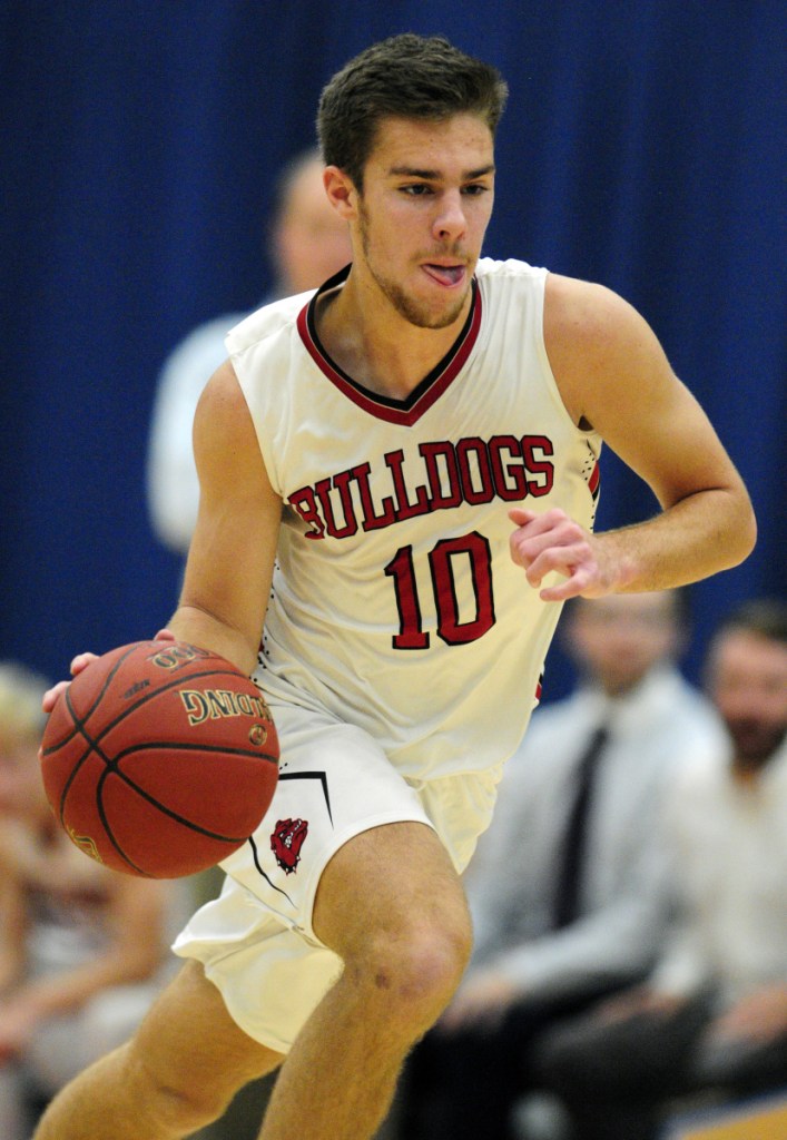 Hall-Dale's Alec Byron scored his 1,000th career point in a win over Boothbay on Monday.