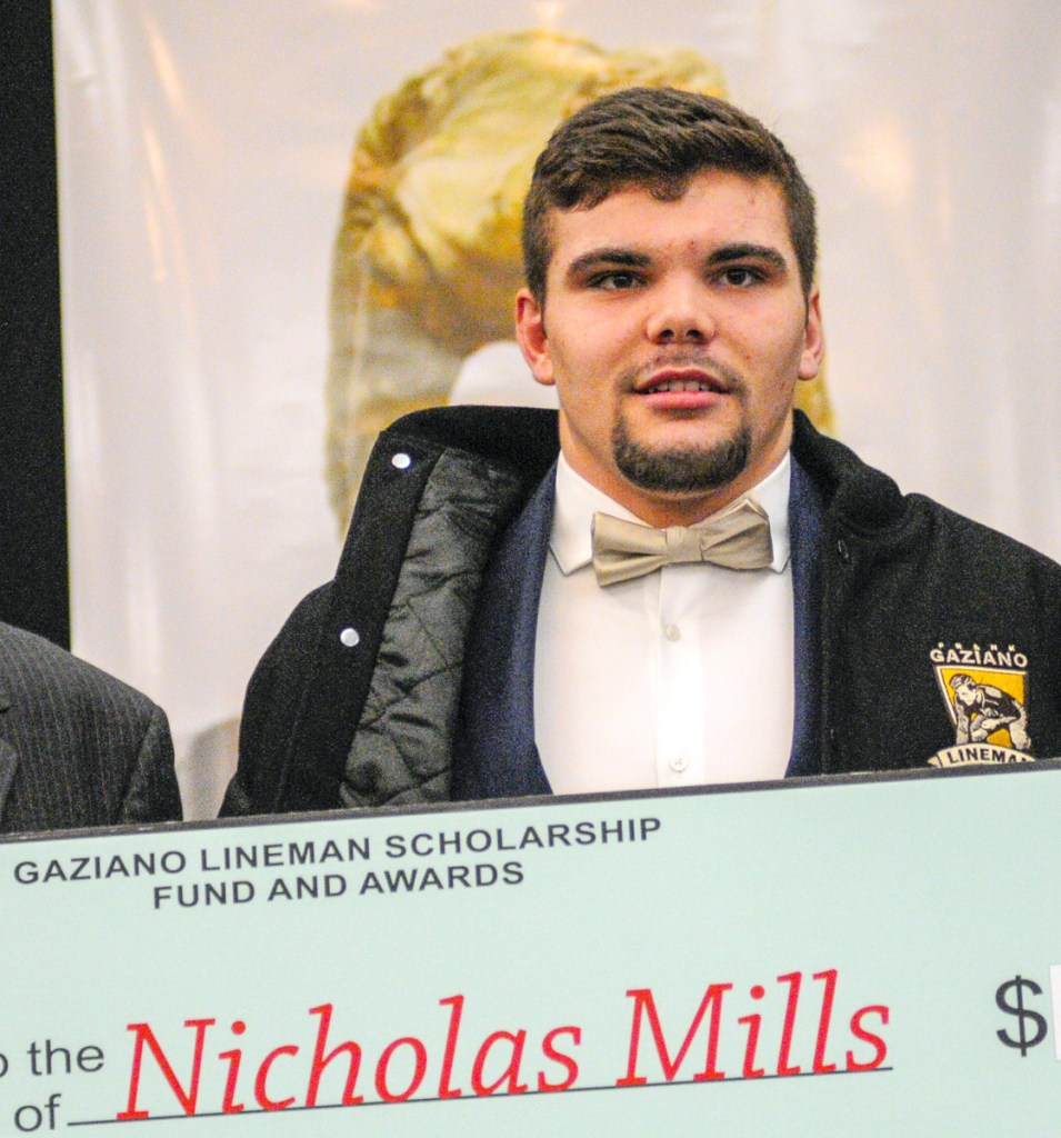 Cony's Nic Mills was a defensive lineman runner-up for the Frank Gaziano Award on Saturday at the Augusta Civic Center.
