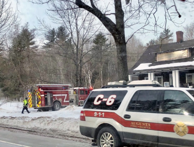 Crews respond to a report of a fire at StonyBrook Antiques on Route 3 in Augusta Tuesday morning.