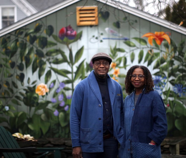 A mural outside their home in Deering supplies the backdrop for Daniel and Marcia Minter of Portland, co-founders of the Indigo Arts Alliance, which will help emerging artists of color find an avenue for mentorship, community and professional growth.