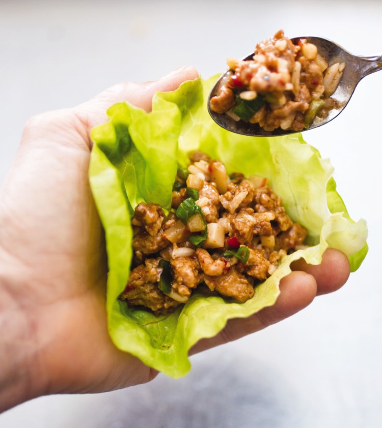 This recipe for Asian Chicken Lettuce Wraps makes 4 servings.
