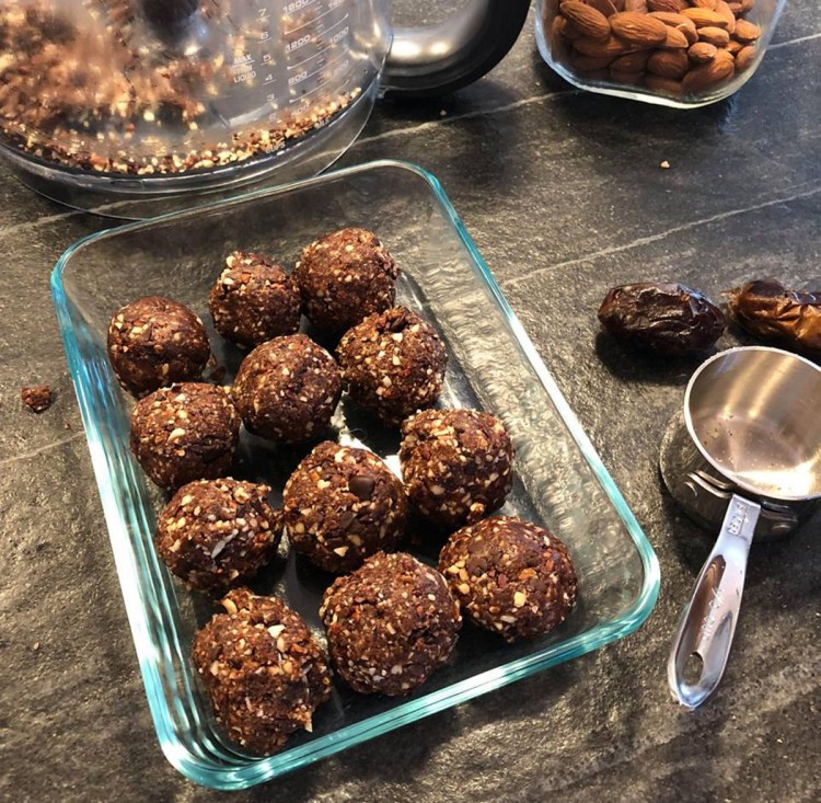 This recipe for Dark Chocolate-Cherry Energy Bites yields 15 small bites.