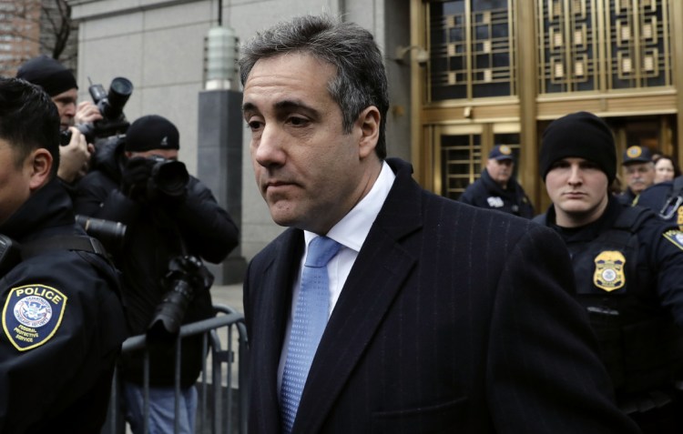 Michael Cohen, former lawyer to President Trump, leaves federal court in New York on Dec. 12. Cohen will testify before a House panel on Feb. 7.