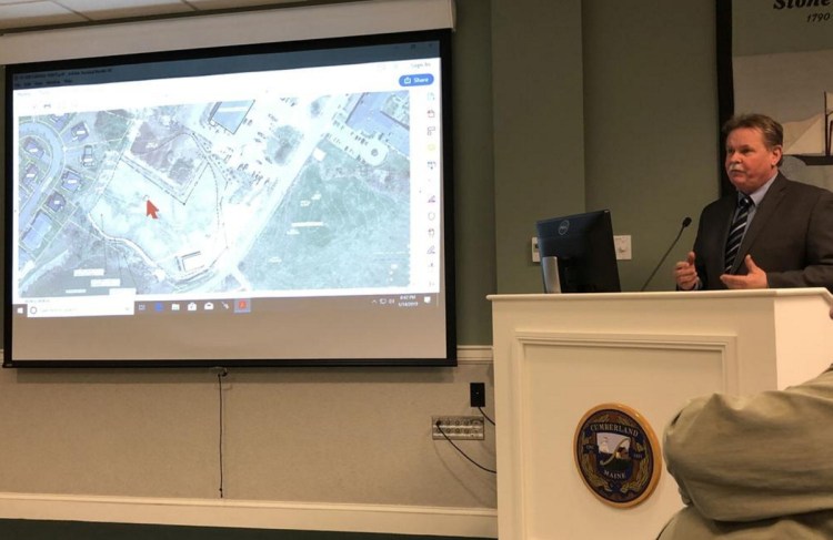 Cumberland Town Manager Bill Shane updates the Town Council on Monday about methane levels recently detected near the Public Works facility.