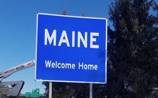 The Maine Turnpike Authority has installed a new “Welcome Home” sign near the state’s border with New Hampshire. 