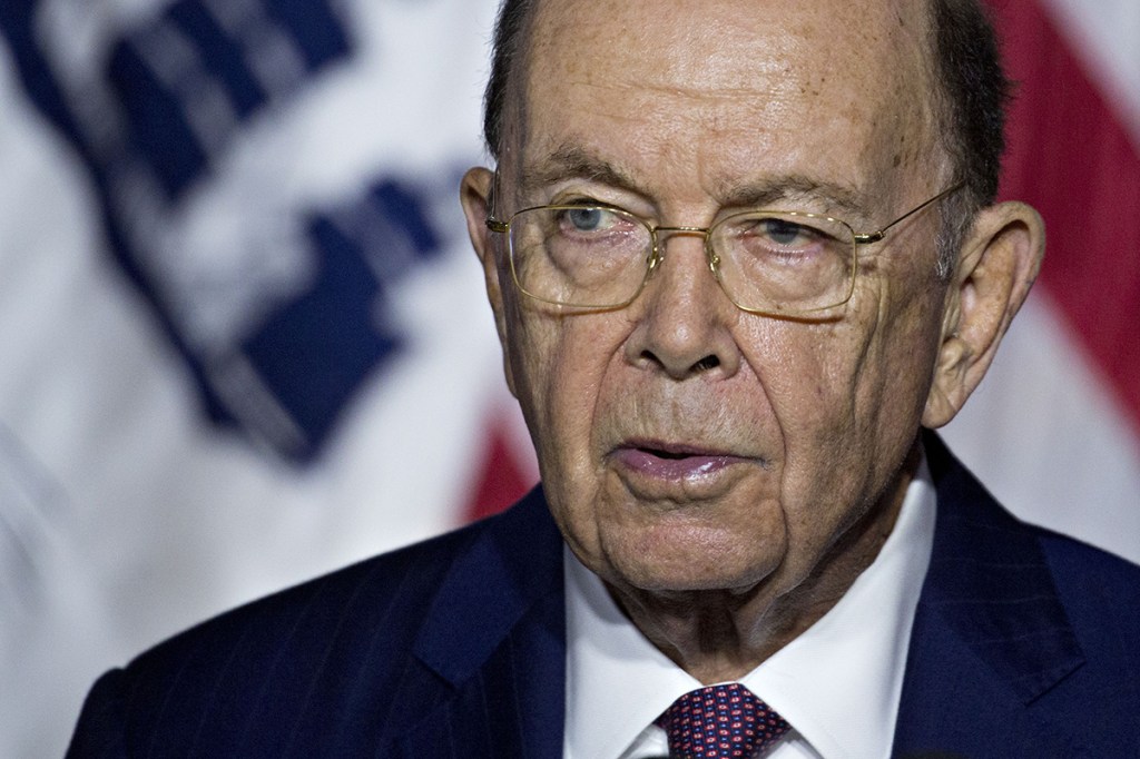 Commerce Secretary Wilbur Ross at the Department of Commerce headquarters in Washington on July 16, 2018. 