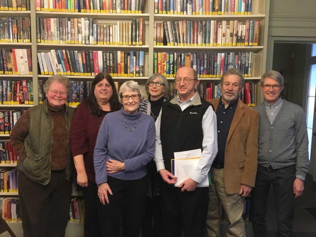 2019 Board of Trustees of Wiscasset Public Library from left are Cheryl Rust, Linda Bleile, Cindy Fischer, Sally Gemmill, Tom Boudin, Richard Vitz and Greg Uthoff. Not pictured are Sandra Crehore and Kris Niederlitz.