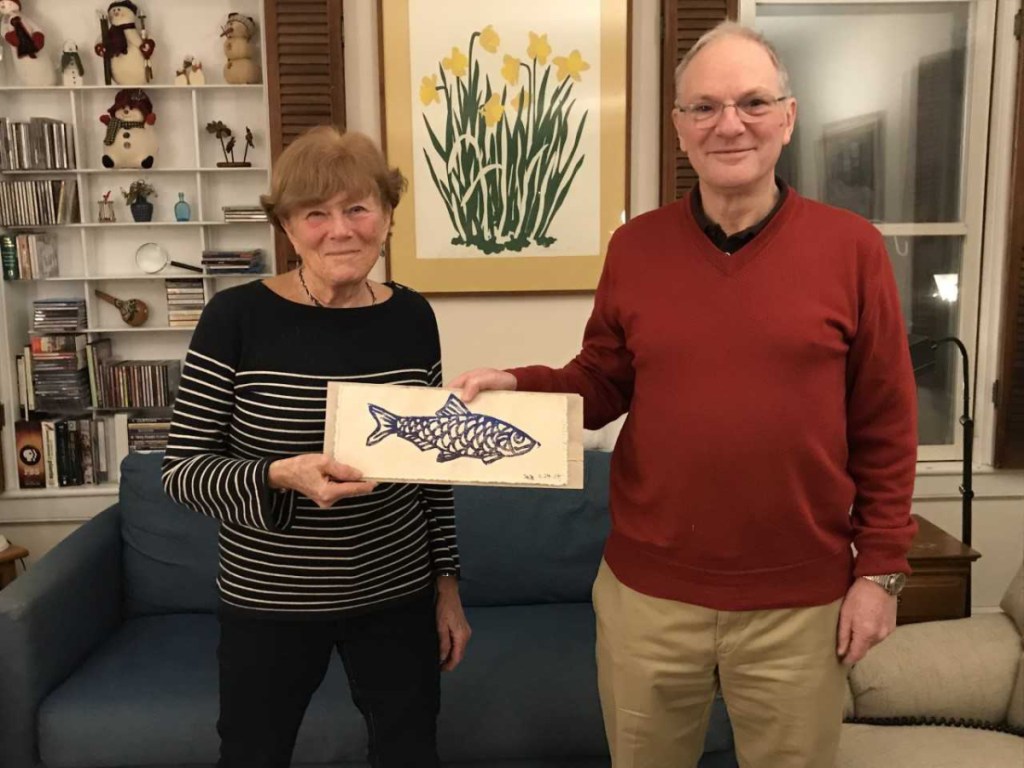Deborah Wilson, left, who, after 11 years, turns management of the annual Damariscotta Mills Fish Ladder Festival on Jan. 13 over to David Brydges.