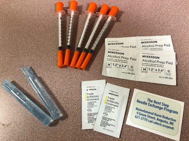 Needles and other items are available at MaineGeneral Health's Drug Overdose Prevention and Harm Reduction Programs at Thayer Center for Health on North Street in Waterville.